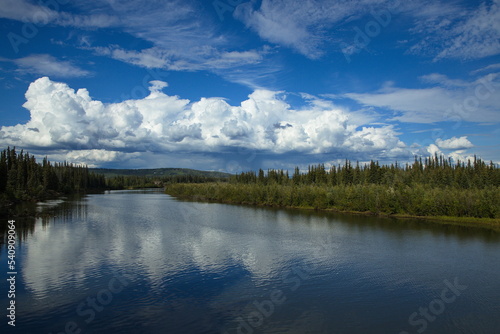 Beautiful clouds over Chena River at Fairbanks Alaska United States North America 