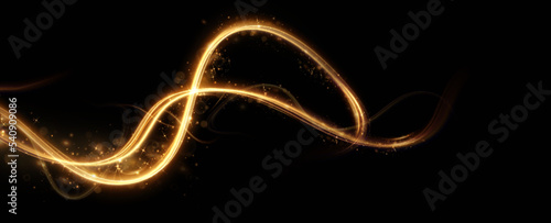 Gold background. wavy lines of fire. light effect.	