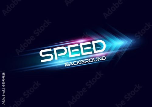 Abstract modern hight speed light arrow line technology effect on black background vector illustration.