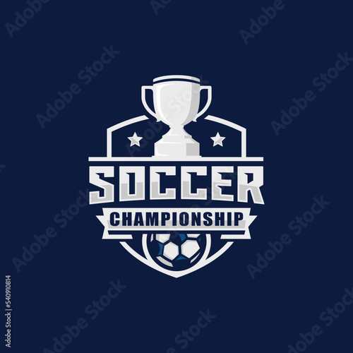 Soccer championship logo design vector