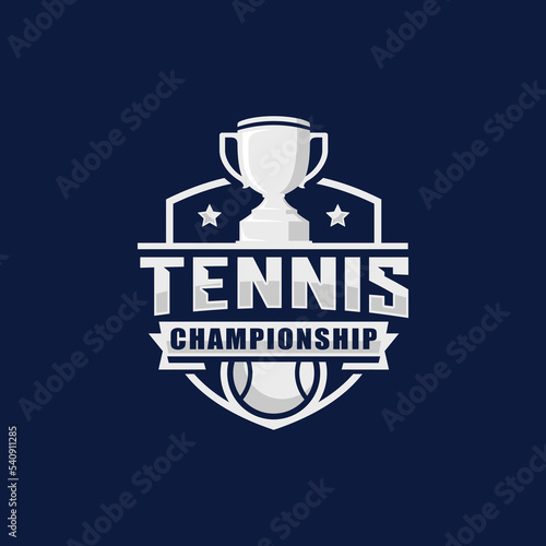 Tennis championship logo design vector
