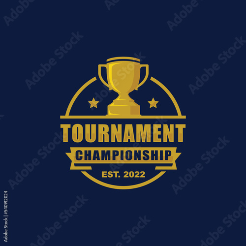 Tournament championship logo vector. Trophy logo