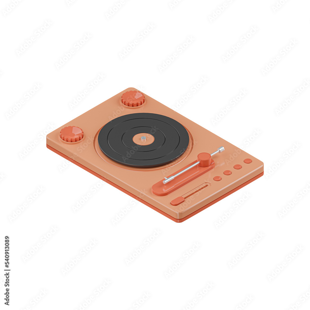 Fototapeta premium 3d music cd player turntable vinyl icon illustration