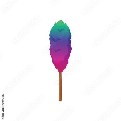 Brush or duster for house cleaning, flat vector illustration isolated on white background.