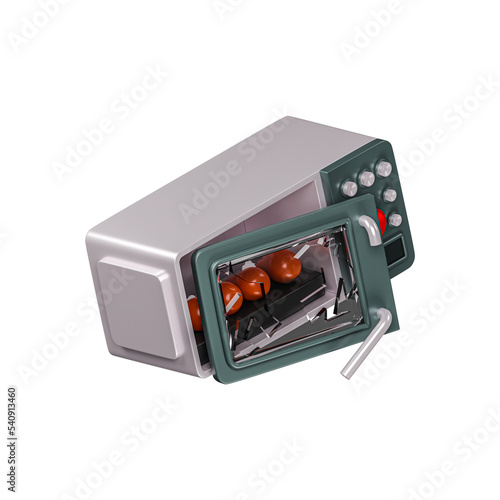 Microwave electronic device 3d illustration