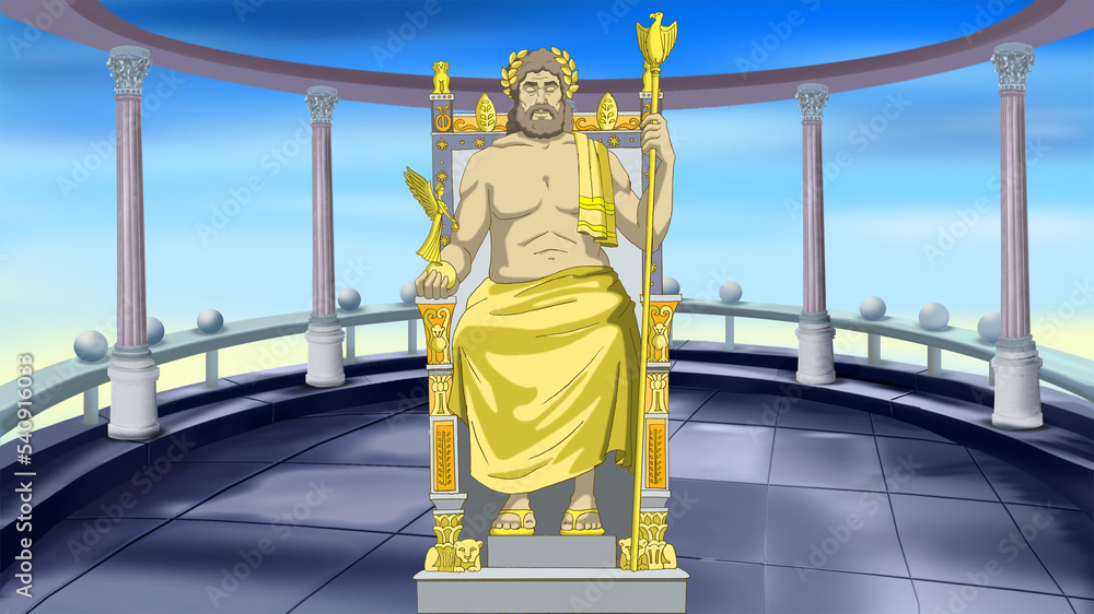 Zeus statue illustration Stock Illustration | Adobe Stock