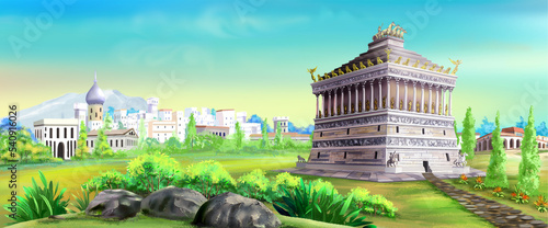 Mausoleum at Halicarnassus illustration photo