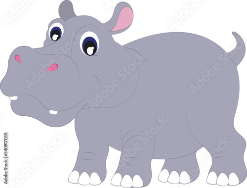 Cartoon Hippopotamus isolated on white background