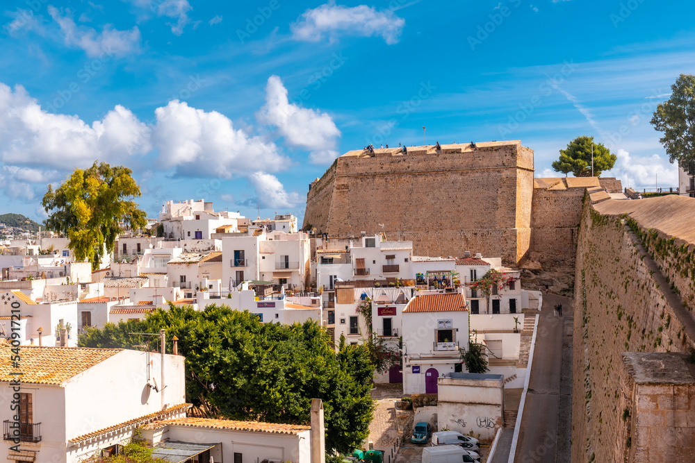 View of the city from the castle wall of Ibiza Town, Balearic Islands, Eivissa