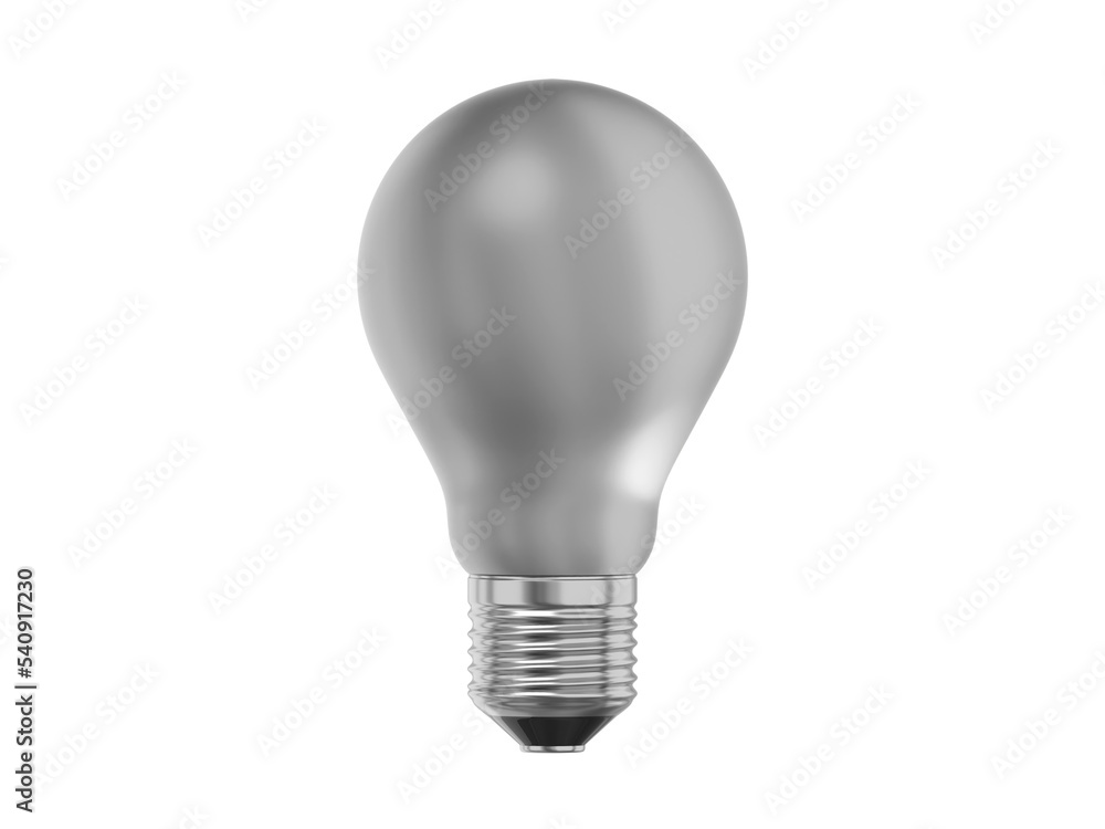 Realistic white light bulb. 3D rendering. Icon on white background Realistic white light bulb. 3D rendering. Icon on white background