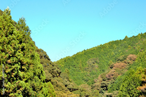 里山の空と秋の山 photo