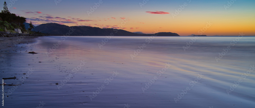 Sunset at Raumati Beach, Kapiti Coast, New Zealand