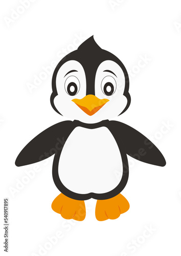 Cartoon Penguin. Smiling Penguin isolated on white background © MihaiGr
