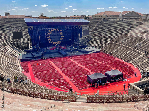 Amphitheatre at Verona ready for a concert