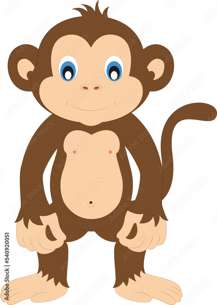 Cartoon Monkey isolated on white background Cartoon Monkey isolated on white background