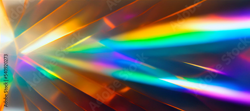 Mood background with a prism light reflection in crystal. Iridescent glow wallpaper
