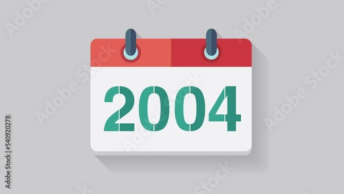 Flat calendar icon Year 2023, animation New year 2023 