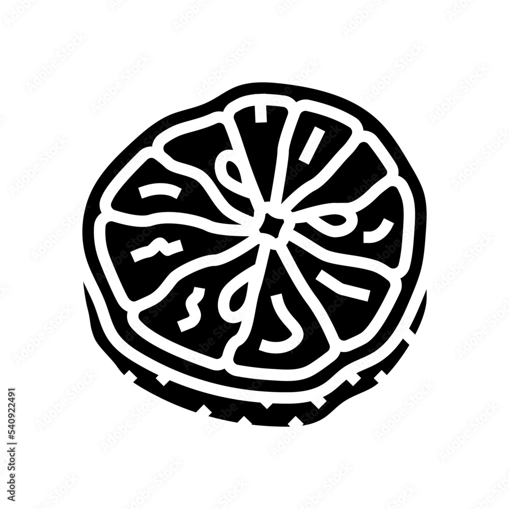 lemon dried fruit glyph icon vector. lemon dried fruit sign. isolated symbol illustration lemon dried fruit glyph icon vector. lemon dried fruit sign. isolated symbol illustration