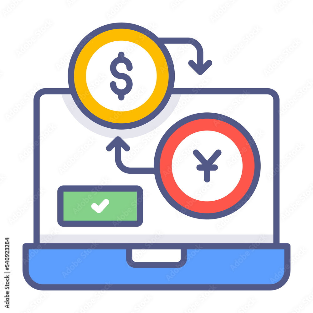 currency exchange function, money converting and circulation, Premium quality vector illustration concept. Flat line icon symbol. currency exchange function, money converting and circulation, Premium quality vector illustration concept. Flat line icon symbol.