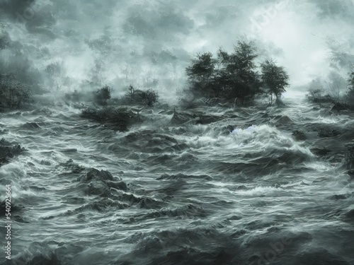 Flood, Natural Disaster- Digital Art