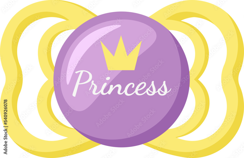 Obraz premium Baby princess pacifier Vector illustration