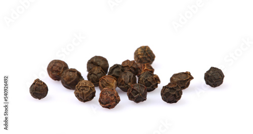 Black pepper isolated on white background with clipping path	