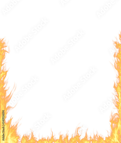 Photographie Fire flame in frame border , PNG file