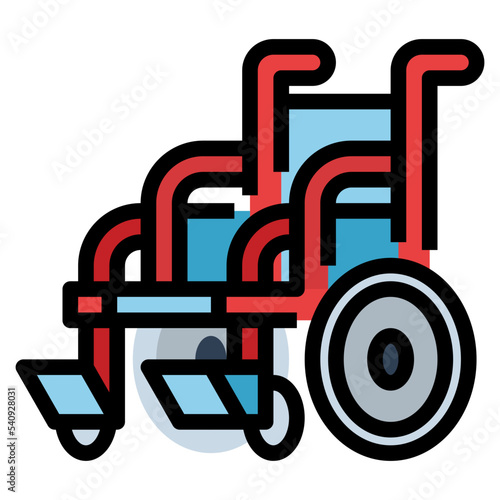 wheel chair filled color line