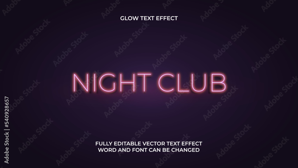 Editable glow text effect