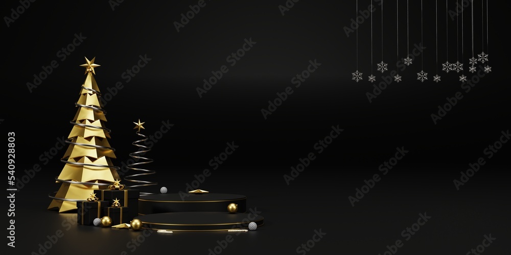 Background 3d render Christmas and new year gold and black colors Background. 3d design Christmas and new year luxury background. Merry Christmas and Happy New Year concept. 3D illustration Background 3d render Christmas and new year gold and black colors Background. 3d design Christmas and new year luxury background. Merry Christmas and Happy New Year concept. 3D illustration