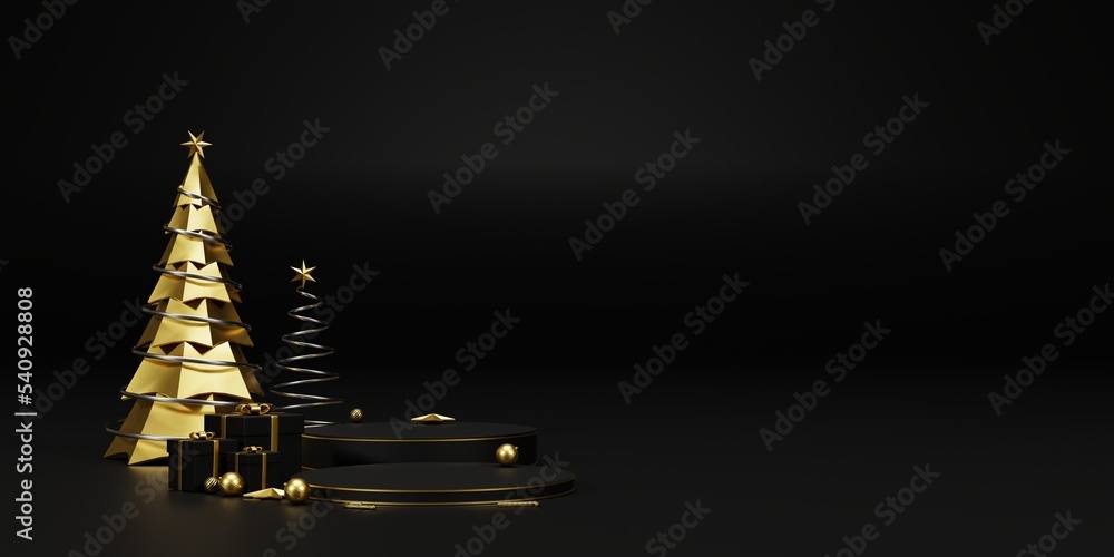 Background 3d render Christmas and new year gold and black colors Background. 3d design Christmas and new year luxury background. Merry Christmas and Happy New Year concept. 3D illustration Background 3d render Christmas and new year gold and black colors Background. 3d design Christmas and new year luxury background. Merry Christmas and Happy New Year concept. 3D illustration