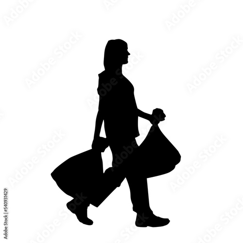 Silhouette Of Person Throwing Garbage With Garbage Bags
