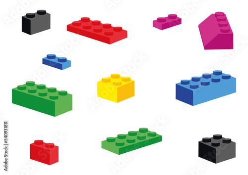 Colorful building blocks clipart vector. Toy building blocks