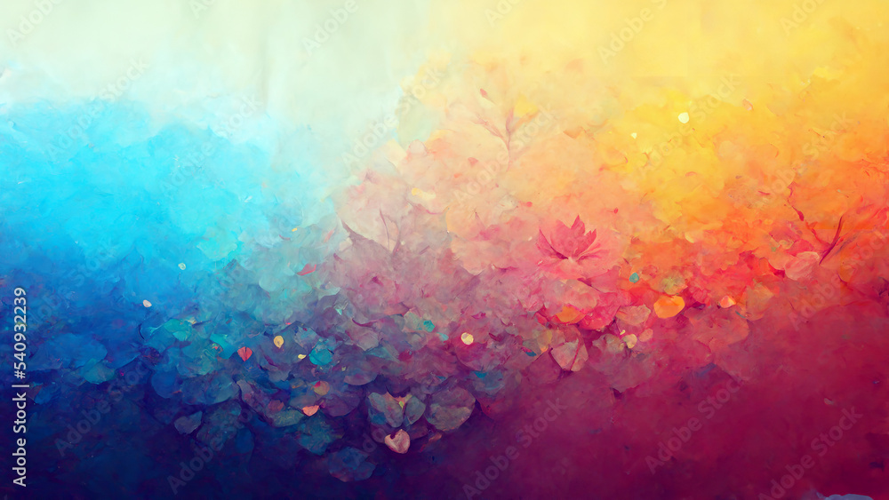 Abstract Watercolor Rainbow Background Painting