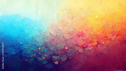 Abstract Watercolor Rainbow Background Painting