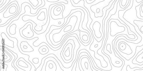 Topographic Line Pattern in Black and White. Topographic Map Seamless Pattern. Vector Background