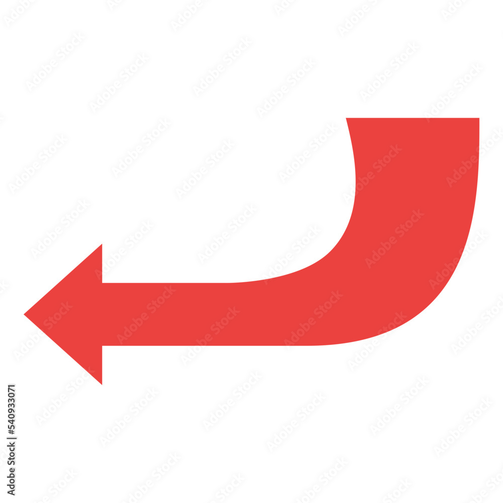 curved turn left arrow curved turn left arrow