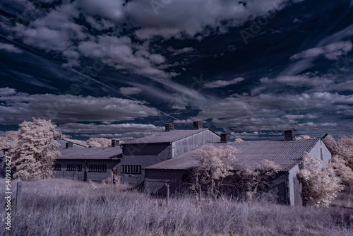 infrared photography - ir photo of landscape under sky with clouds - the art of our world in the infrared spectrum