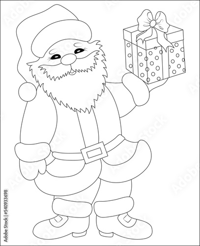 Funny Christmas coloring page   coloring book page line art for kids