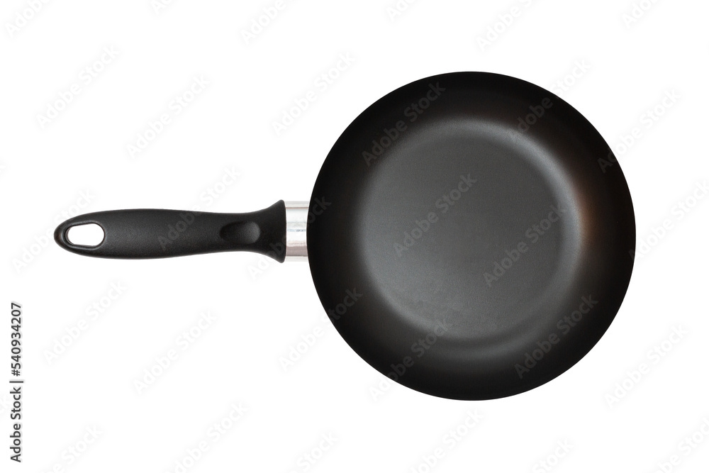 Small frying pan isolated on white background. Top view. Small frying pan isolated on white background. Top view.