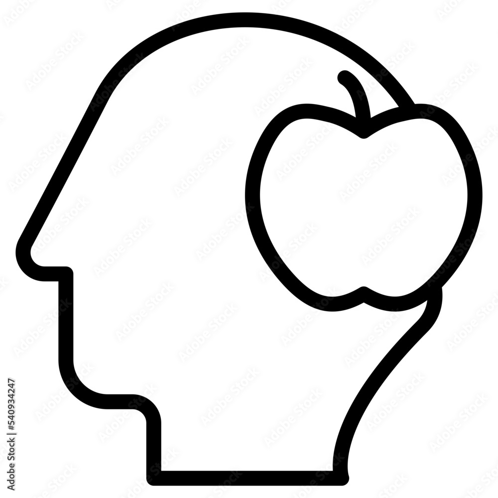 head and apple icon head and apple icon