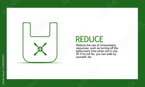 Symbols about reducing unnecessary use, such as always turning off the lights when not in use.  to save energy.