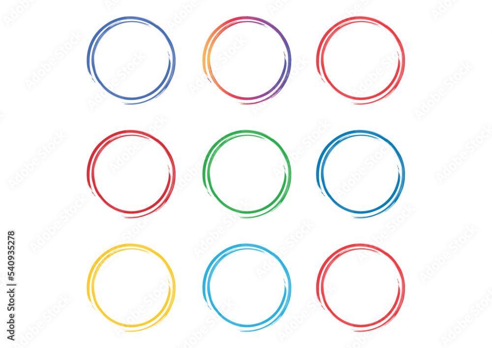 Colorful Painted Circles isolated on white background Colorful Painted Circles isolated on white background