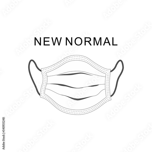 Vector illustration of new normal sign mask