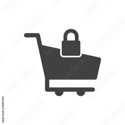 Shopping Cart With Lock Icon