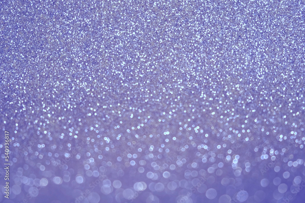 Fototapeta premium Abstract Glitter Background. Violet Texture Sparkling Shiny Paper for Christmas Holiday. Seasonal Wallpaper Decoration. Greeting and Wedding Invitation Card Design. Sparkle Lights and Bokeh Backdrop.