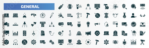 general filled icons set. flat icons such as stationery knife, computer vision, active sensor, data aggregation, hr manager, edge computing, business incubator, computing technology, distance