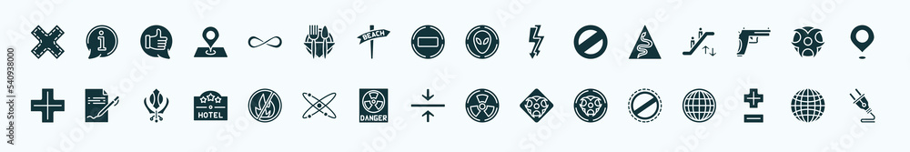 flat filled signs icons set. glyph icons such as cross, infinity, area 51, snake, toxic warning, , no fire allowed, alignment, radioactive, plus less, grid world icons. flat filled signs icons set. glyph icons such as cross, infinity, area 51, snake, toxic warning, , no fire allowed, alignment, radioactive, plus less, grid world icons.