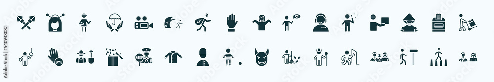 flat filled people icons set. glyph icons such as lance, movie director, getting dressed, man making soap bubbles, ticket hine, goodbye, traffic police, war prisioner, king in his throne, walking to flat filled people icons set. glyph icons such as lance, movie director, getting dressed, man making soap bubbles, ticket hine, goodbye, traffic police, war prisioner, king in his throne, walking to