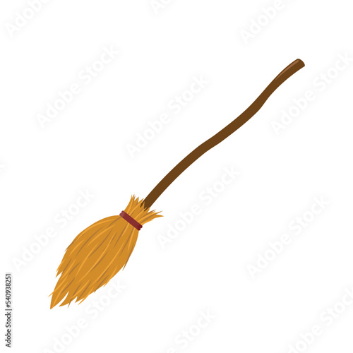 Witch broom vector illustration